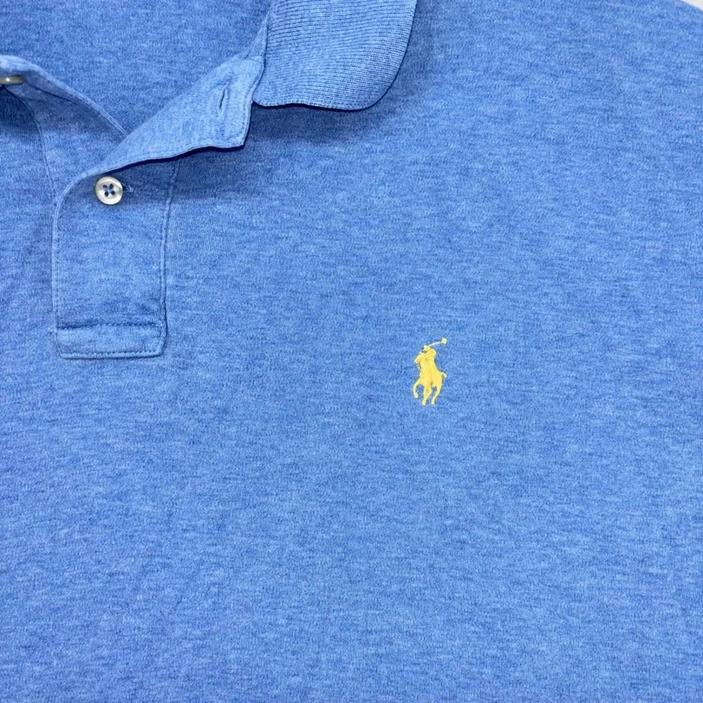 Polo Ralph Lauren Mens XL Blue Heather Short Sleeve Pony Logo Polo Shirt